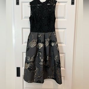 Hutch/Anthropologie black and gold midi dress